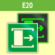 Знак E20 «Для открывания сдвинуть» (фотолюм. пленка ГОСТ, 100х100 мм)